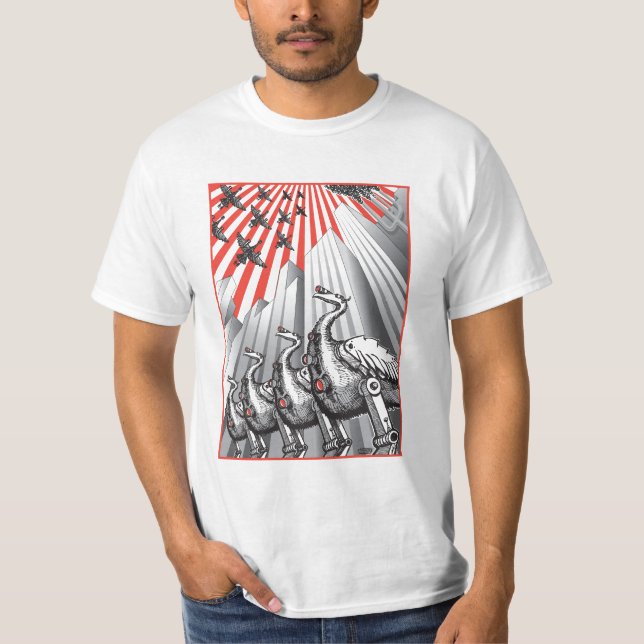 Unter Überwachungs-Weiß-T - Shirt (Vorderseite)