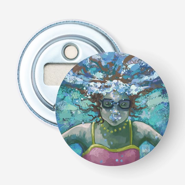 Unter Wasser schwimmen Flaschenöffner (Vorderseite)