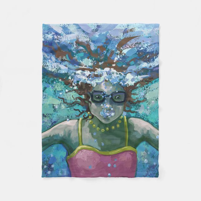 Unter Wasser schwimmen Fleecedecke (Vorderseite)