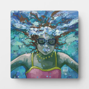 Unter Wasser schwimmen Fotoplatte