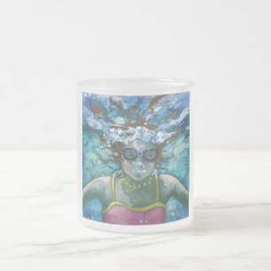 Unter Wasser schwimmen Mattglastasse