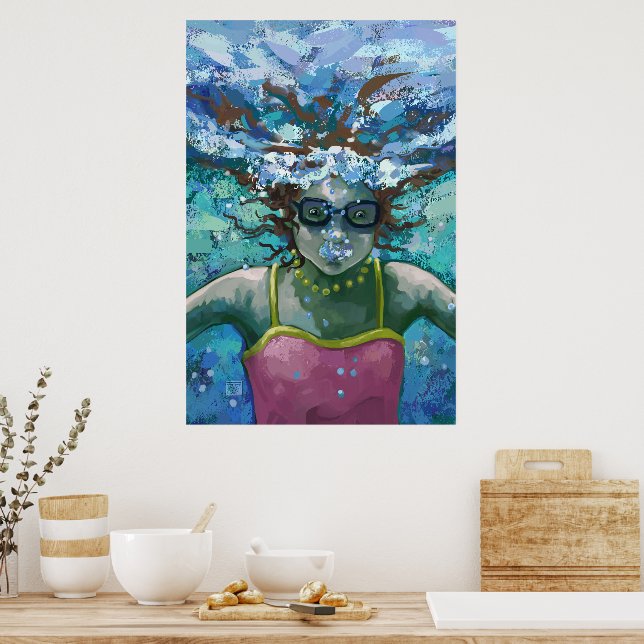 Unter Wasser schwimmen Poster (Küche)