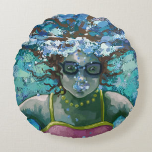 Unter Wasser-Schwimmen Rundes Kissen