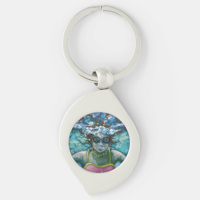 Unter Wasser schwimmen Schlüsselanhänger (Vorderseite)