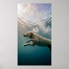 Unter Wasser schwimmt man sanft unter Wasser Poster