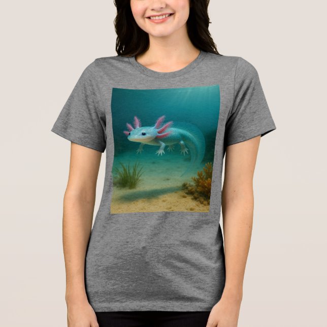Unter Wasser Wunder: Der Axolotl Tri-Blend Shirt (Vorderseite)