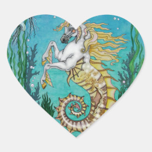 Unter WaterHorse Herz-Aufkleber