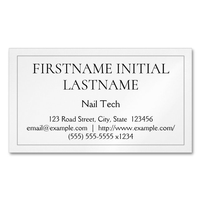 Unterbewertete Nail Tech Magnetic Business Card Magnetische Visitenkarte (Vorderseite)