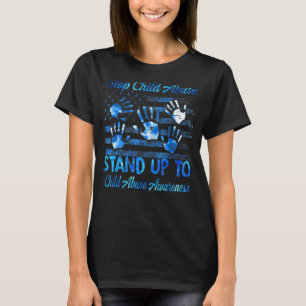 Unterbinden des Kindesmissbrauchs US-Flagge Aufklä T-Shirt