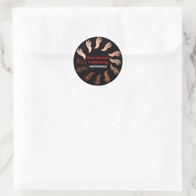 Unterbinden des Menschenhandels Runder Aufkleber (Tasche)
