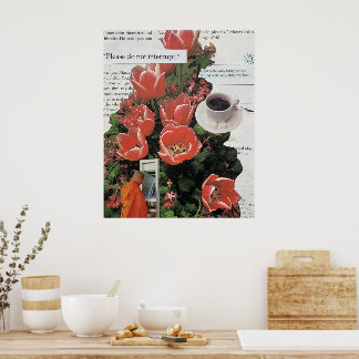 Unterbrechen Sie die Kaffeezeit am Morgen nicht Poster