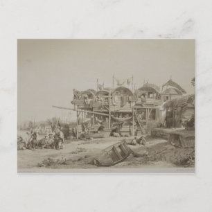 Unterbringung der Armen im inneren Hafen von Macao Postkarte