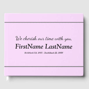 Unterduales Pink Memorial Guestbook Gästebuch