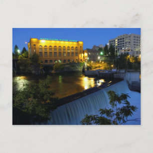 Untere Spokane Falls und Washington Water Power. Postkarte