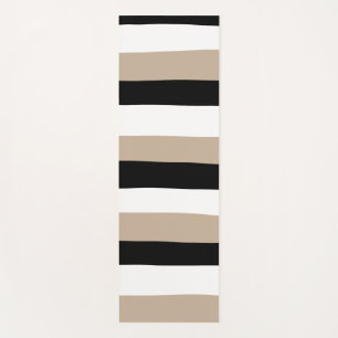 Untere Streifen - Taupe, Schwarz und Weiß Yogamatte