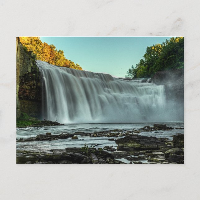 Untere Wasserfälle, Genesee River Postkarte (Vorderseite)