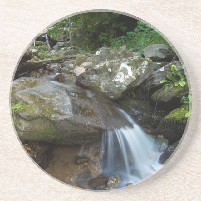 Unterer Dunkler Hollow Falls, Shenandoah Sandstein Untersetzer (Vorne)