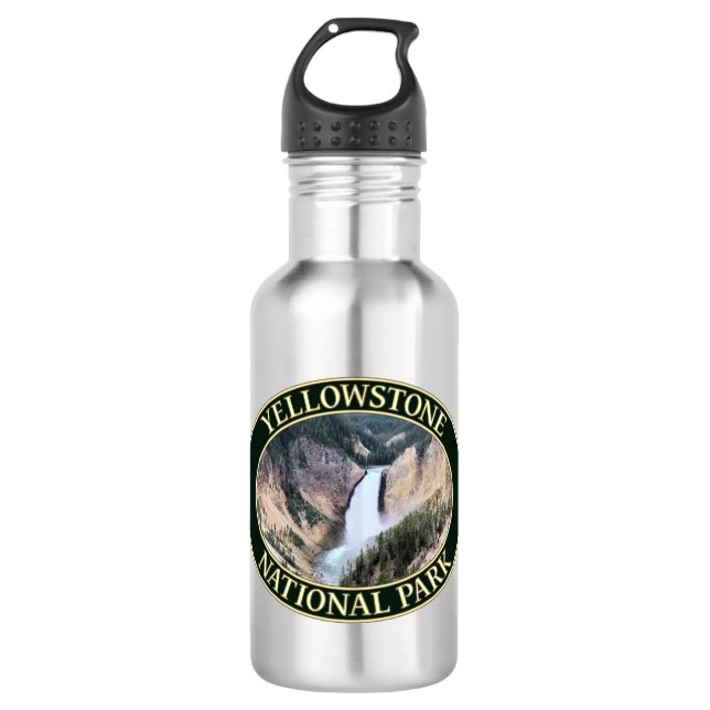 Unterer Gelbsteinfall bei Yellowstone National PK Edelstahlflasche (Vorderseite)