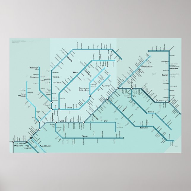 Unterer Ohio 30" x 20" Poster (Vorne)
