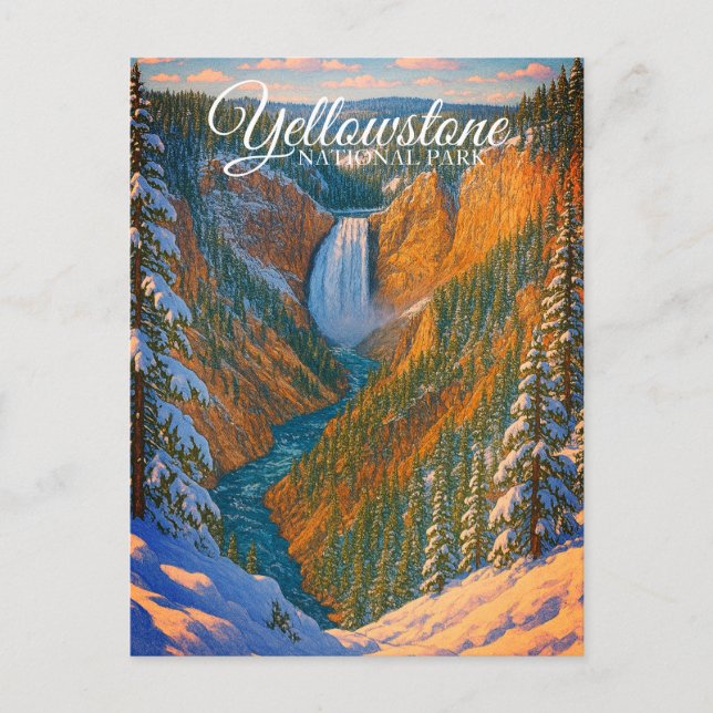 UNTERER WASSERFALL, YELLOWSTONE-NATIONALPARK POSTKARTE (Vorderseite)