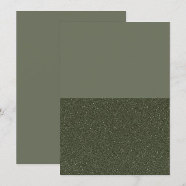 Unteres Textured Moss Green Menu - Anpassbar Menükarte (Vorne/Hinten)