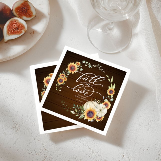 Untergang der Liebe Grüne Sonnenblumen Brautparty Serviette (Von Creator hochgeladen)