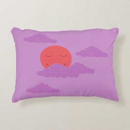 Untergehende Sonne mit violetten Wolken: Dekokissen