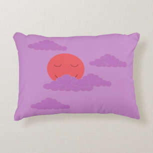 Untergehende Sonne mit violetten Wolken:  Dekokissen