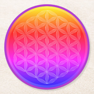 Unterglasobjekt Lebensblume Runder Pappuntersetzer