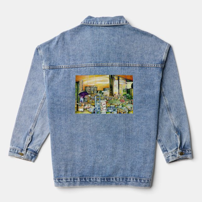 Untergrabung künstlerischer Gentrifizierung Jeansjacke (Rückseite)