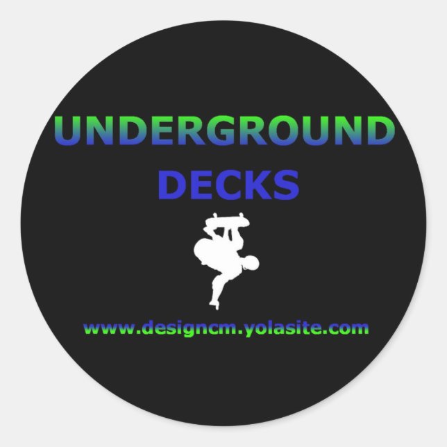 Untergrund-Decks Runder Aufkleber (Vorderseite)