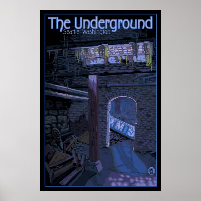 Untergrund Tour - Pioneer Platz, Seattle Poster (Vorne)