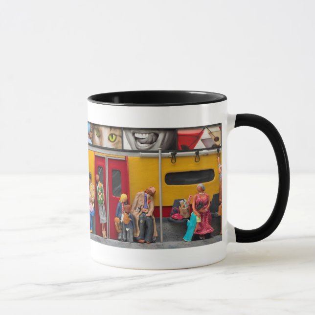 Untergrundbahn - einsame Reisend-Tasse Tasse (Rechts)