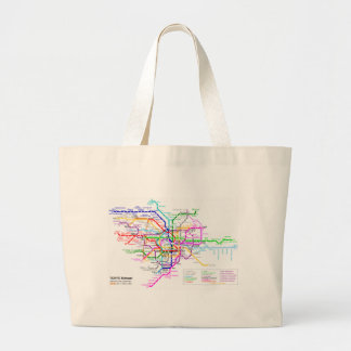 Untergrundbahn-Karte Tokyos Japan Jumbo Stoffbeutel