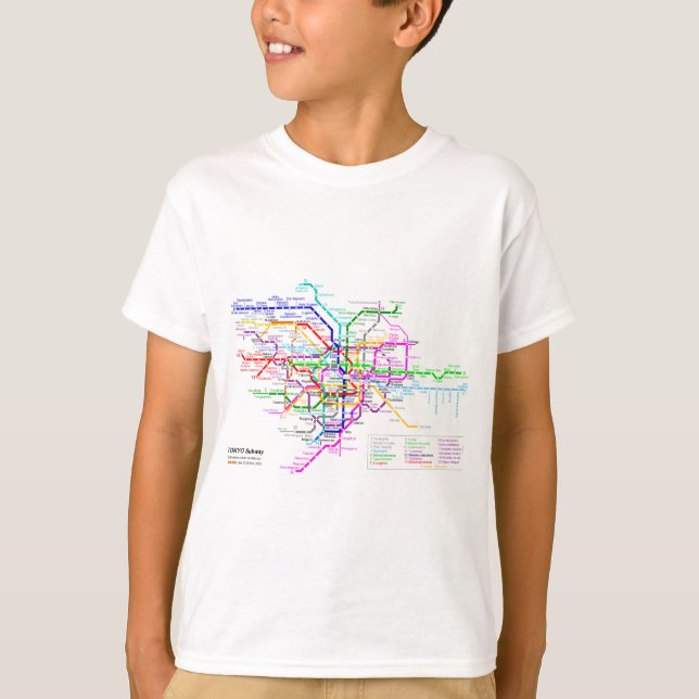 Untergrundbahn-Karte Tokyos Japan T-Shirt (Vorderseite)
