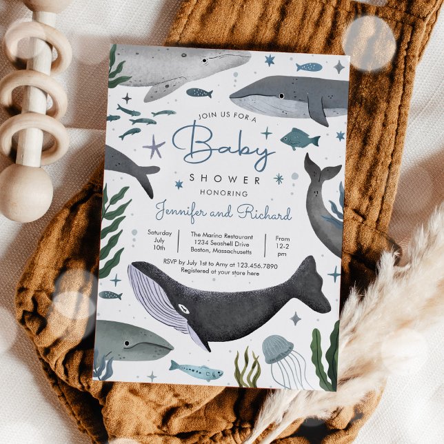 Unterhalb der Meereswal-Ozeanschaumdusche Einladung (Von Creator hochgeladen)