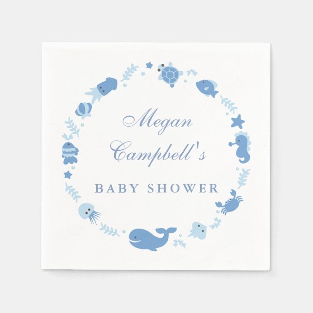 Unterhalb der Sea Baby Dusche Napkins Serviette (Vorderseite)