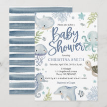 Unterhalb der Sea Baby Shower Einladungen