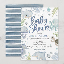 Unterhalb der Sea Baby Shower Einladungen