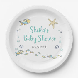 Unterhalb der Seefisch- und Starfish Ocean Baby-Du Pappteller