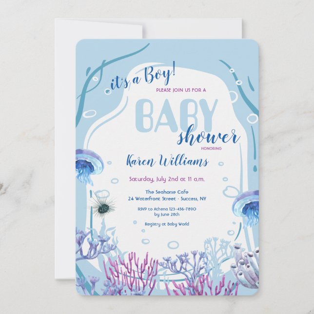 Unterhalb des Blue-Baby-Dusche Einladung (Vorderseite)