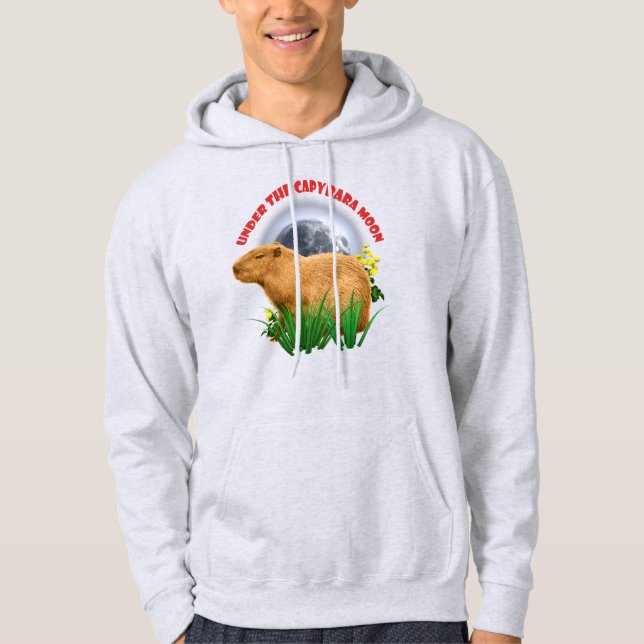 Unterhalb des Capybara Moon Funny Capybara Hoodie (Vorderseite)
