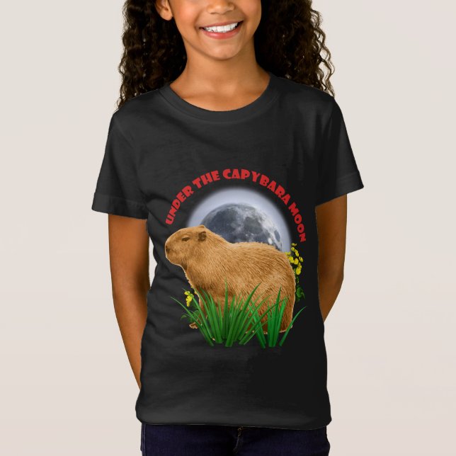 Unterhalb des Capybara Moon Funny Capybara T-Shirt (Vorderseite)