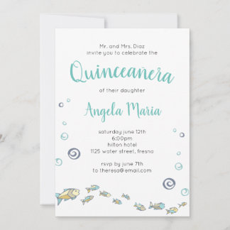 Unterhalb des Meeres der Nautik Quinceñera Einladung
