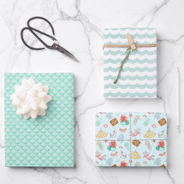 Unterhalb des Meeres Geschenkpapier Set (Vorderseite)