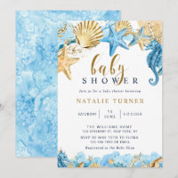Unterhalb des Meeres | Gold und Blue Baby Dusche