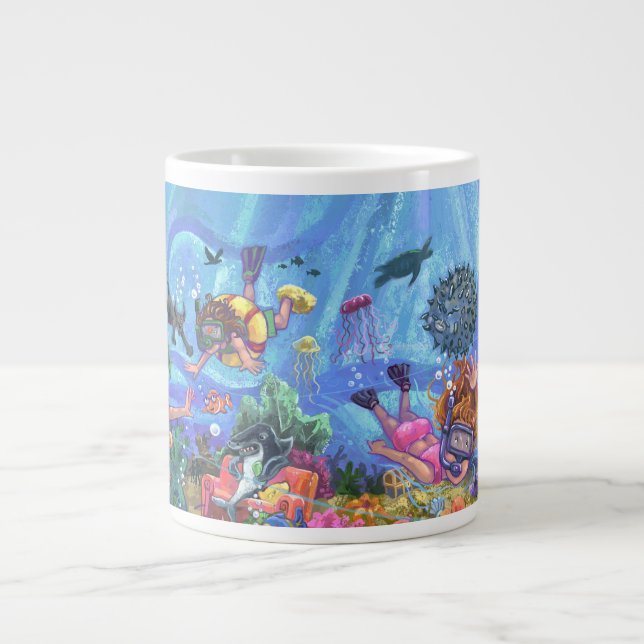 Unterhalb des Meeres Jumbo-Tasse (Vorderseite)