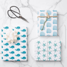 Unterhalb des Meeres leben Meerestiere Geschenkpapier Set