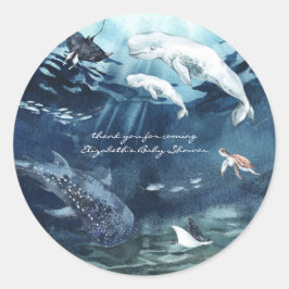 Unterhalb des Meeres | Ocean Baby Show Runder Aufkleber