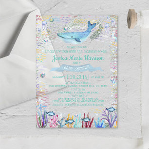 Unterhalb des Meeres Ocean Themed Baby Dusche Acryleinladungen